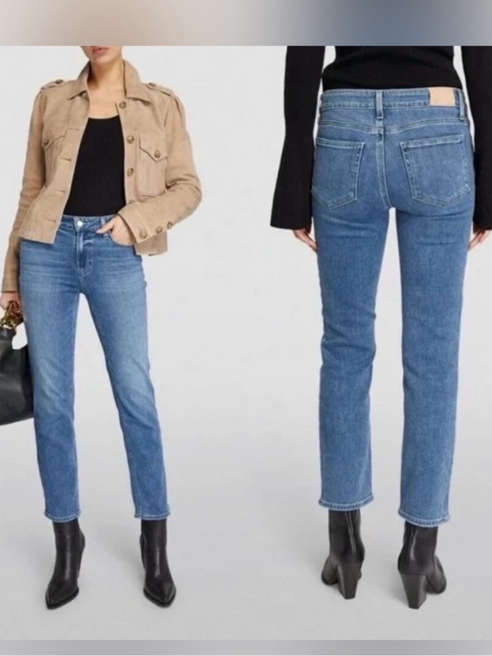 PAIGE Amber Straight Leg Jeans in Medium Blue Wash